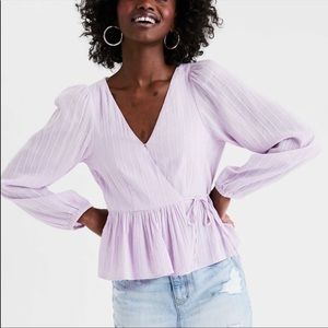 Lavender long sleeve blouse